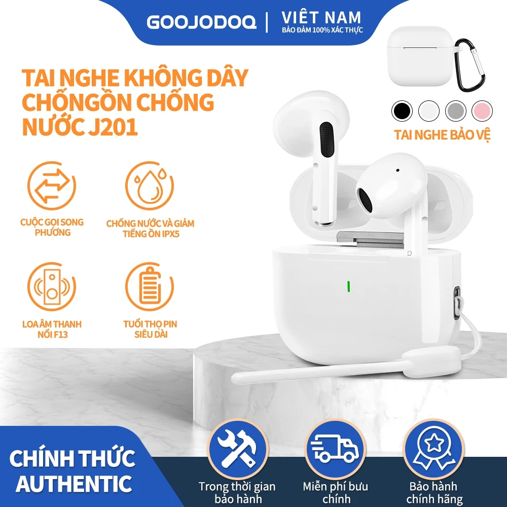 GOOJODOQ J201 IPX5 chống nước, giảm tiếng ồn, tai nghe không dây,tai nghe Bluetooth 5.3 tích hợp micro, âm thanh tốt.