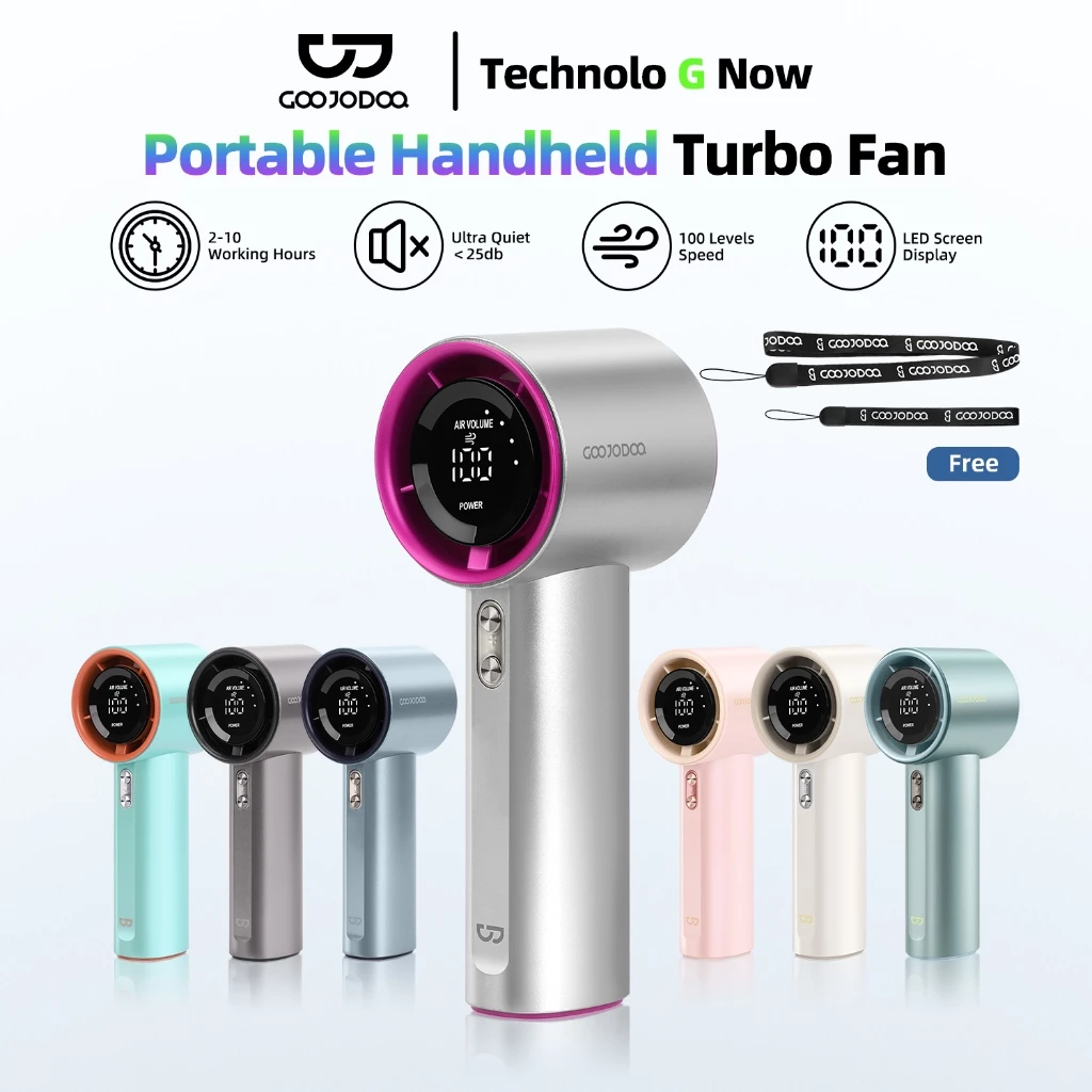 【Tặng quà/Bảo hành nửa năm】GOOJODOQ Quạt Turbo Jet 4000 mAh có thể sạc lại, cầm tay, di động, gió mạnh, tốc độ cao 100 vòng/phút