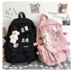 Ba lô học sinh trung học phong cách Hàn Quốc Harajuku, ba lô phong cách rừng cho học sinh trung học, ba lô đa năng cho bé gái, ba lô dung tích lớn, ba lô hai vai, ba lô hoạt hình, ba lô trung học, ba lô trẻ em, ba lô
