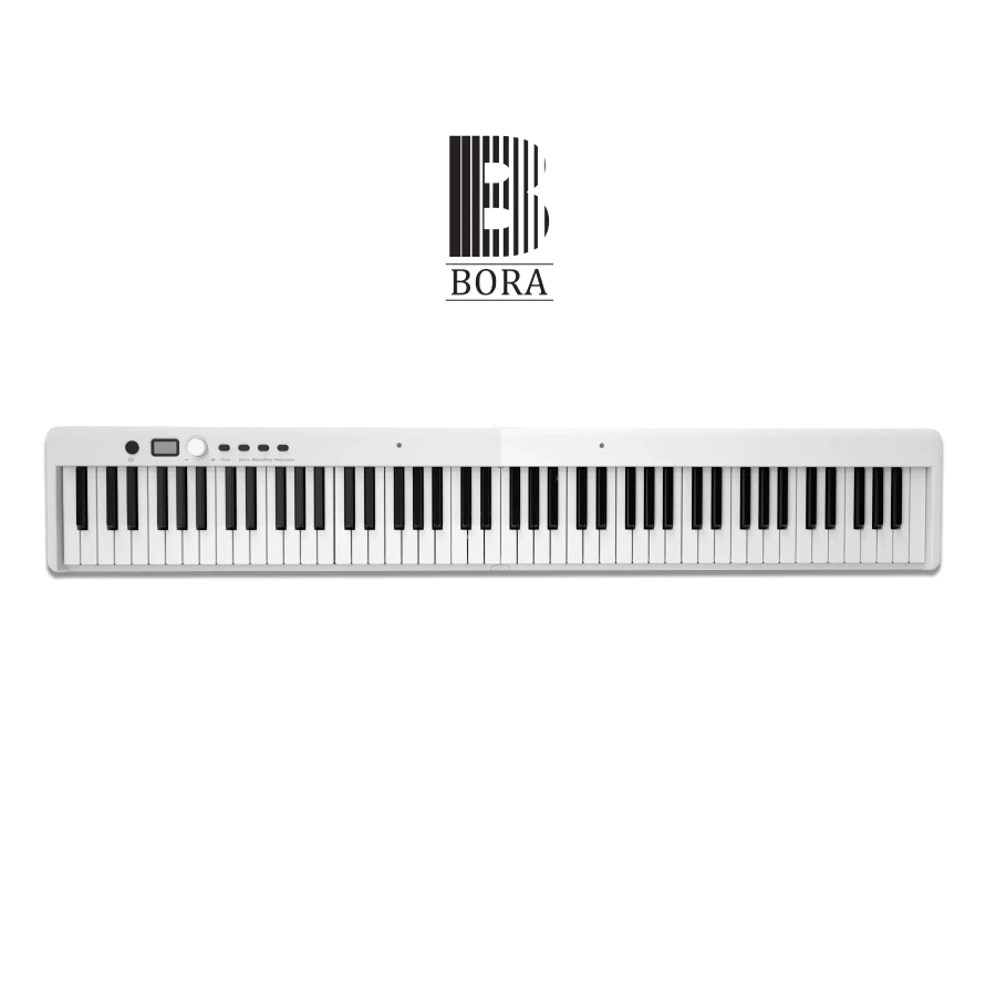 Đàn piano điện gấp gọn, Digital Foldable Piano – Bora BX-20 (BX20) – White, Travel Piano, Bluetooth, 88 phím cảm ứng lực