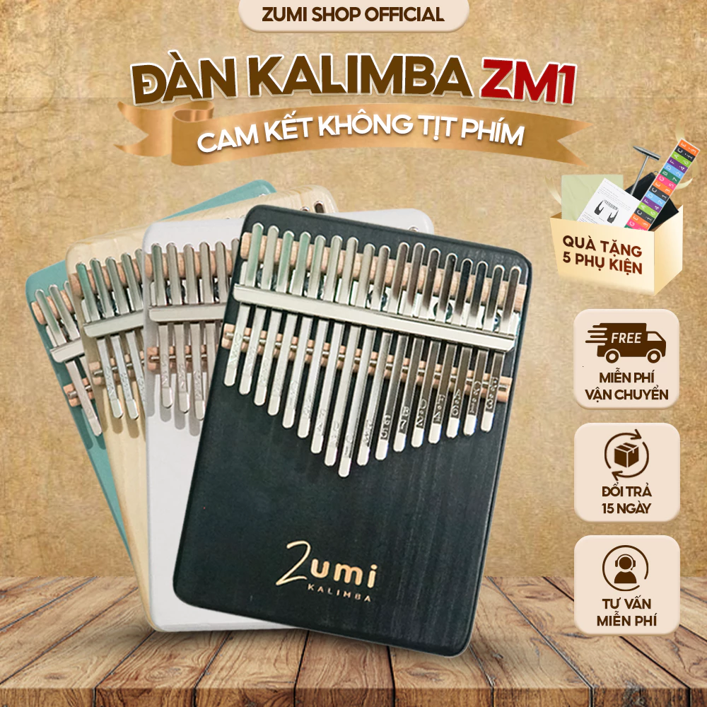 Đàn Kalimba Zumi – Zm1 17 Phím Âm Vang Tặng Sách Hướng Dẫn, Không Tịt Nốt Tặng 100 Bản Tabs PDF ZUMI SHOP