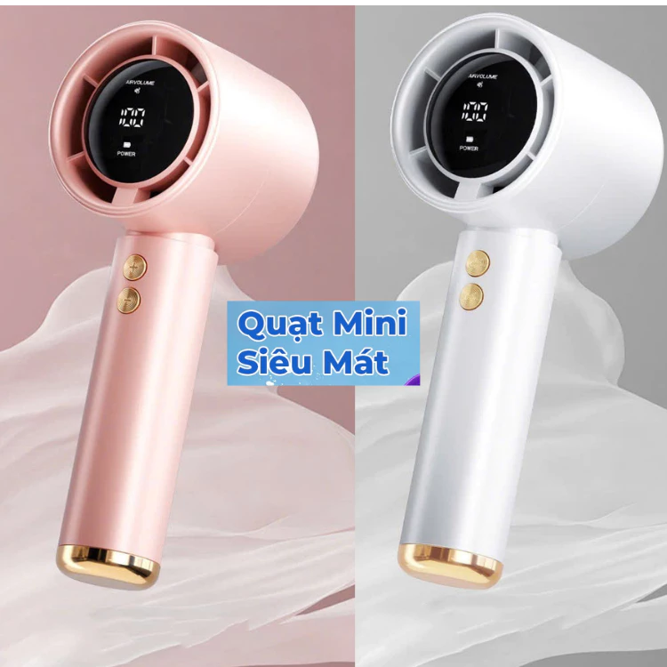 Quạt M2 5000mAh di động có thể sạc gió mạnh 100 tốc độ turbo phản lực màn hình hiển thị pin