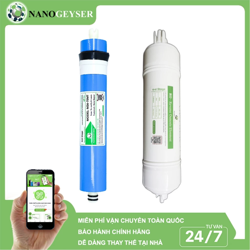 Màng RO, Lõi lọc nước số 4 máy RO, Dùng cho các dòng máy lọc nước RO, Kangaroo, Karofi, Aqua…