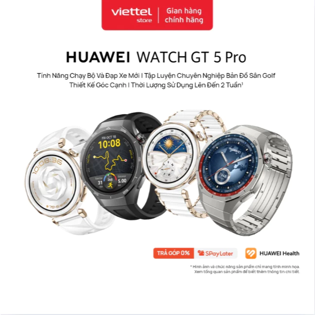 Đồng Hồ Thông Minh HUAWEI WATCH GT5 Pro 46mm Chính Hãng|Tính Năng Chạy Bộ,Đạp Xe Mới|Thiết Kế Góc Cạnh|Thời Lượng 2 Tuần